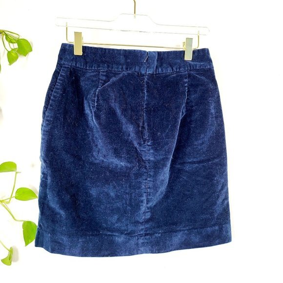 Navy Corduroy Mini Skirt XS 2 Blue High Waist Pencil Sailor Mini BANANA REPUBLIC - Picture 6 of 8